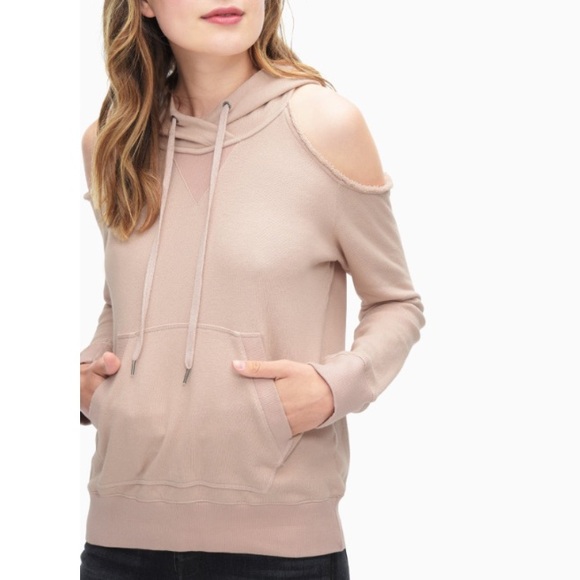 Splendid Tops - Splendid Pink Cold Shoulder Sweatshirt Hoodie